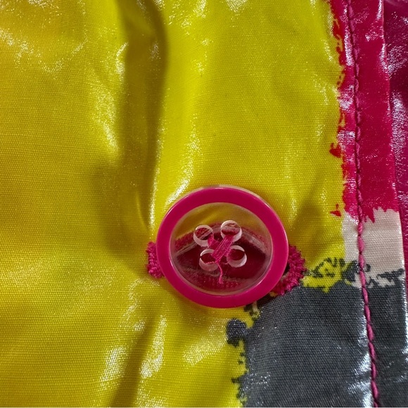 Gap Water Resistant Hooded Rain Jacket for Girls Pink Geometric Sz 3 Years - Picture 2 of 13